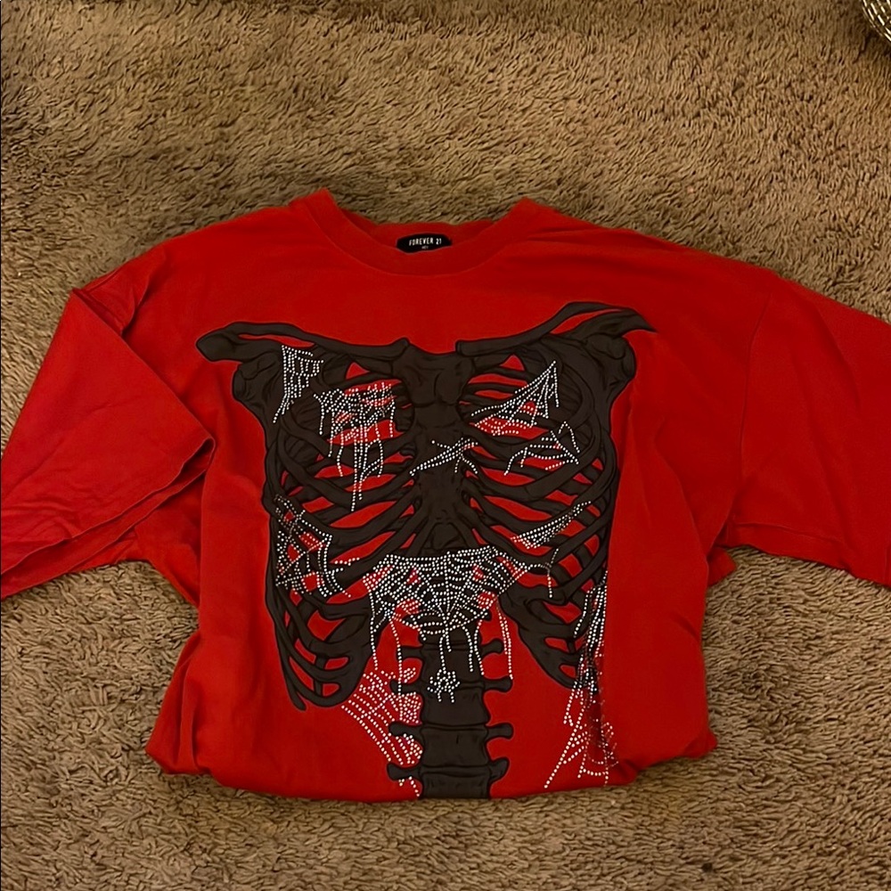 Forever 21 Red Tee with Black Design